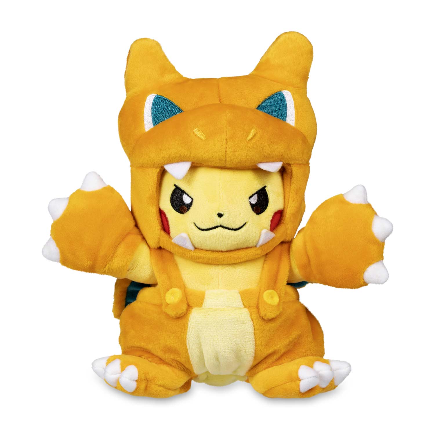 Peluche Pikachu costumée en Dracaufeu