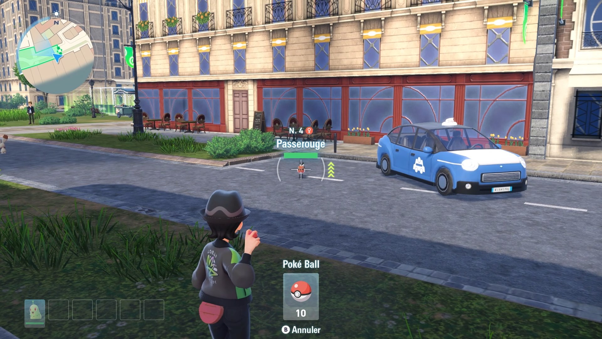 Capture officielle française de Légendes Pokémon Z-A montrant une Poké Ball moderne prête à être lancée