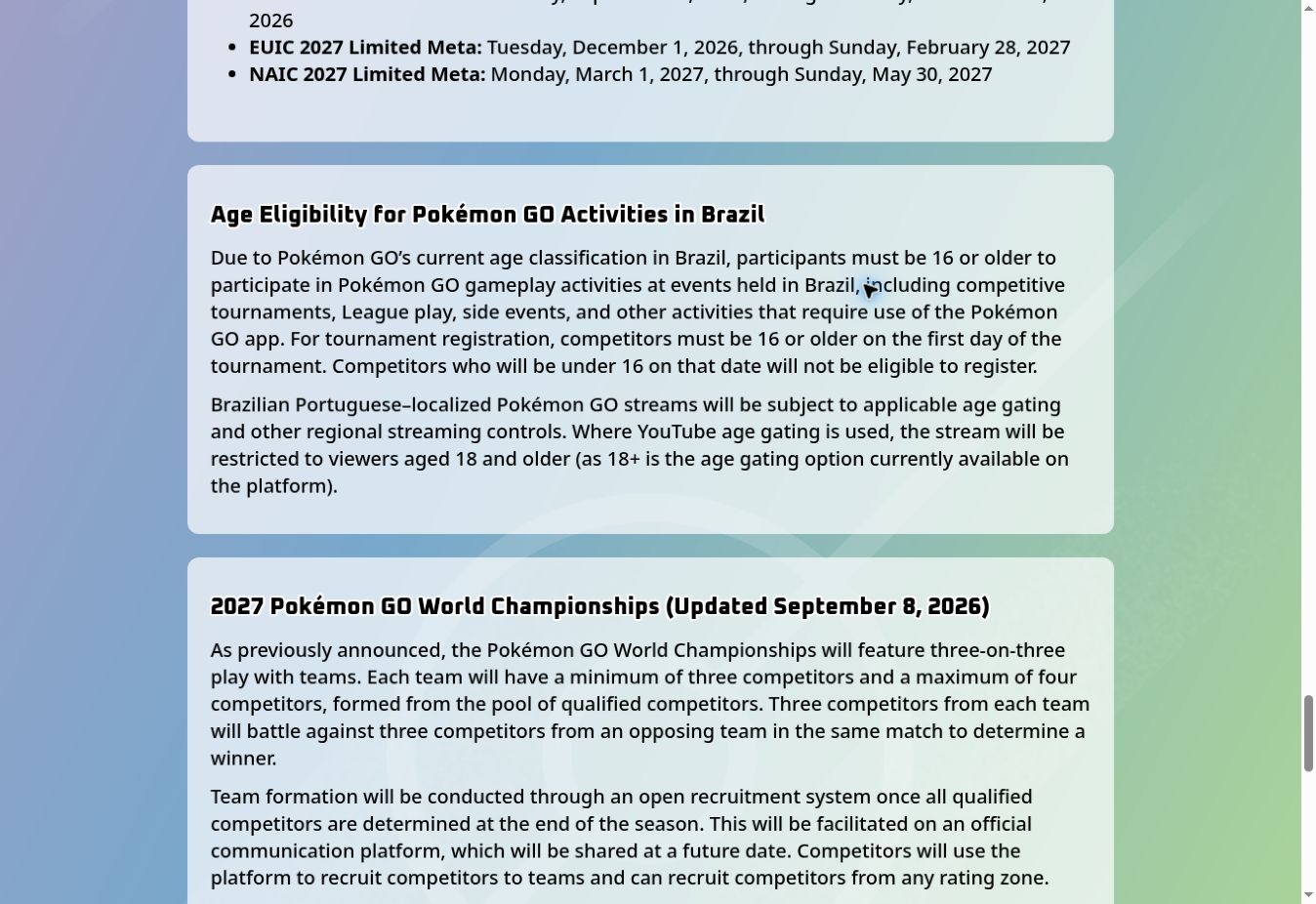 Visuel de l’article — Mondiaux Pokémon GO 2027 : le format par équipes se précise