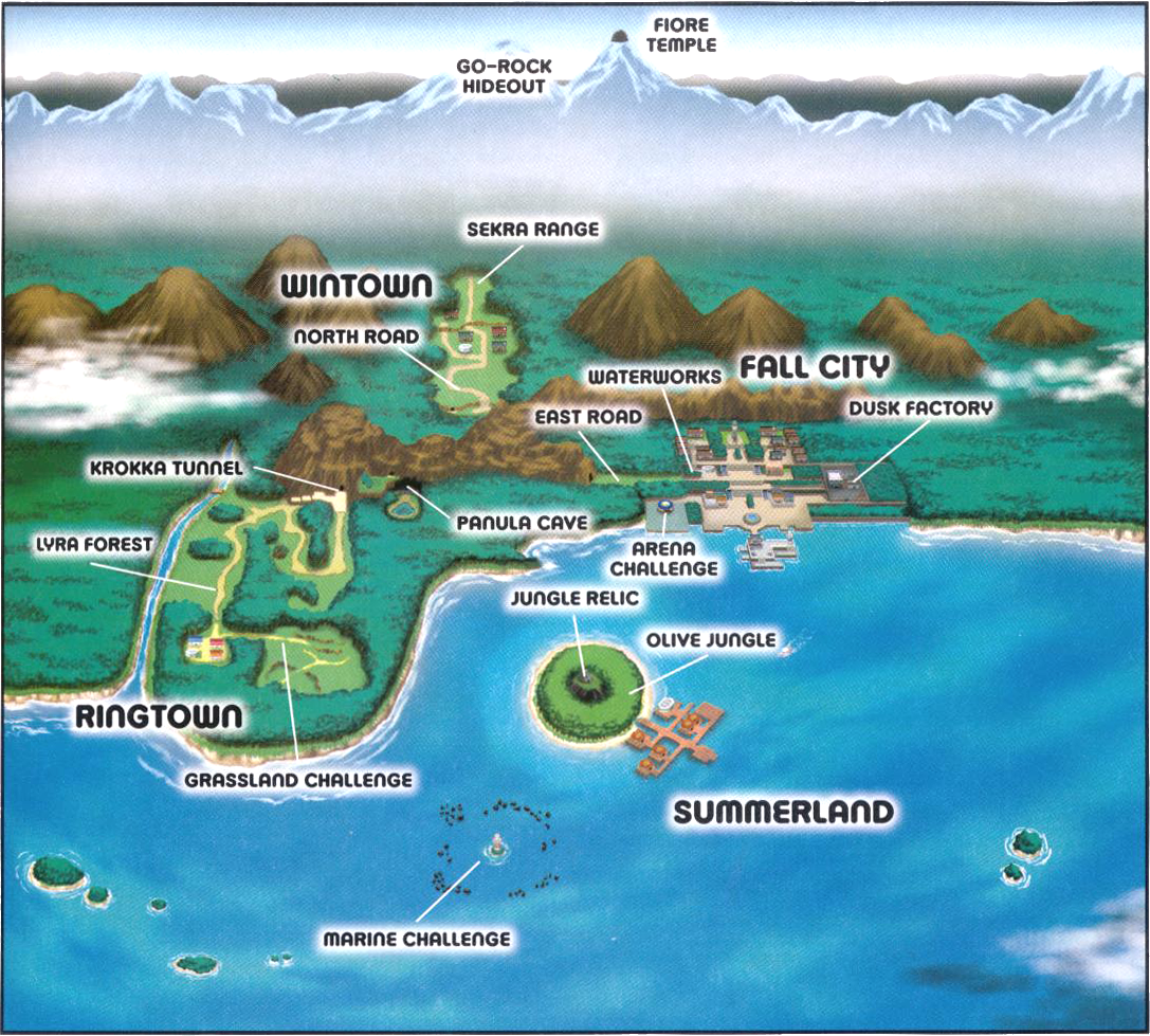 Carte de Fiore dans Pokémon Ranger