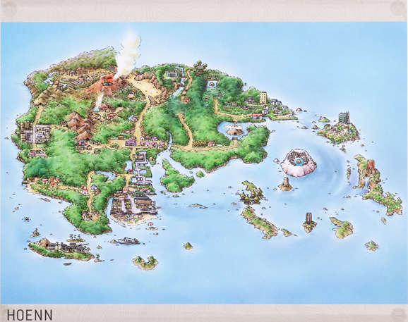 Carte illustrée officielle de Hoenn