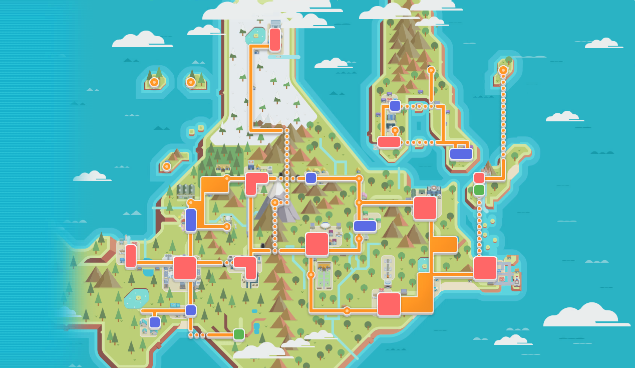 Carte de Sinnoh dans Pokémon Diamant Étincelant et Perle Scintillante